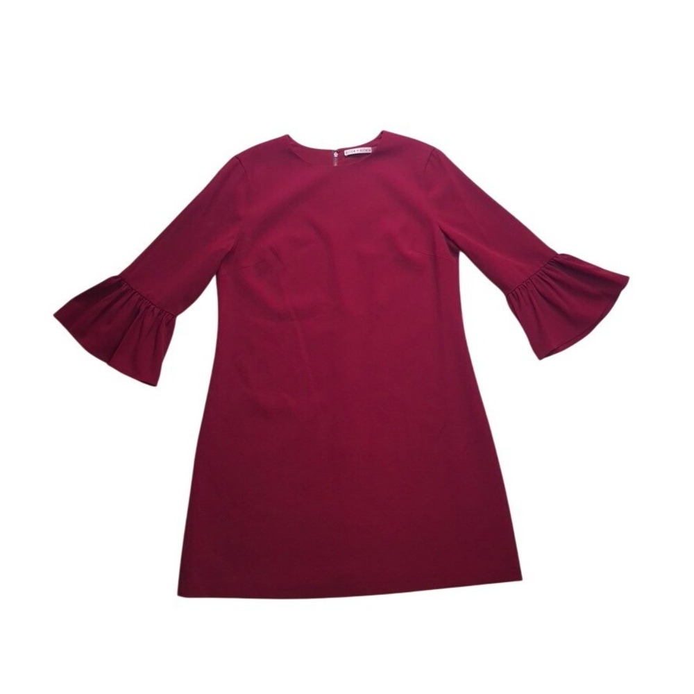 Alice + Olivia Shift Dress Womens 14 Red Bell Sleeve Cocktail‎ Party Dress